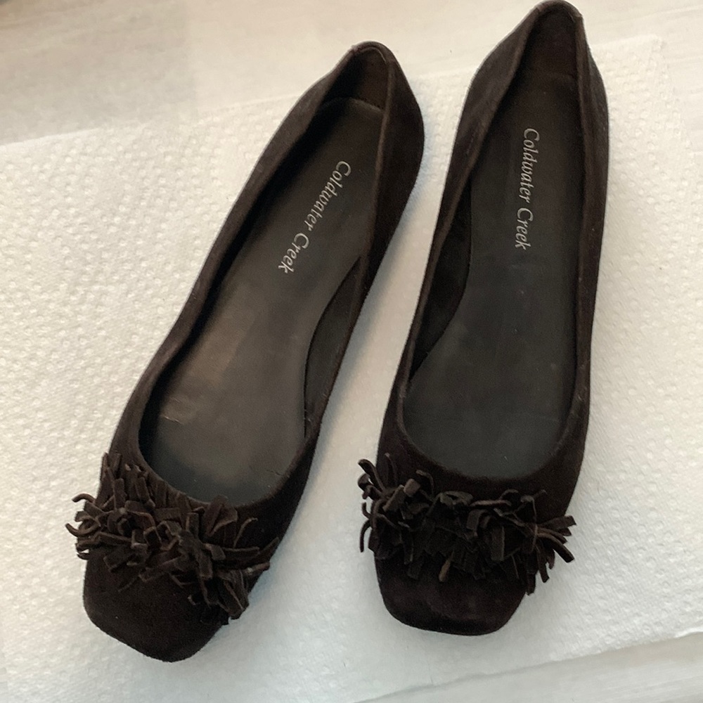 Cold water Creek brown suede flats size 8 1/2